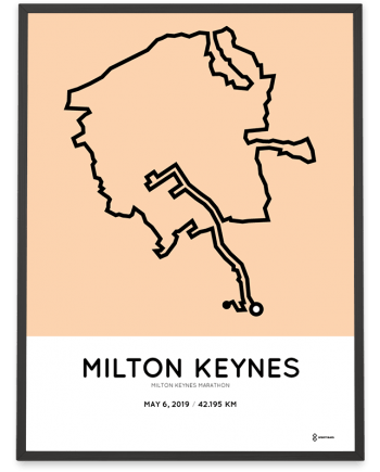 2019 Milton keynes marathon routemap print