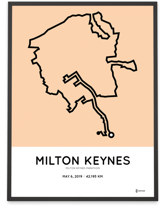 2019 Milton keynes marathon routemap print