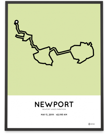2019 Newport Wales marathon course poster