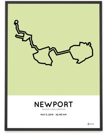 2019 Newport Wales marathon course poster