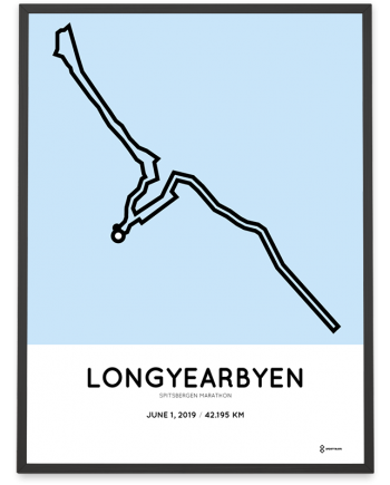 2019 Spitsbergen arctic marathon routemap poster