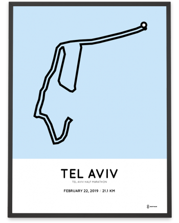 2019 Tel Aviv half marathon course poster