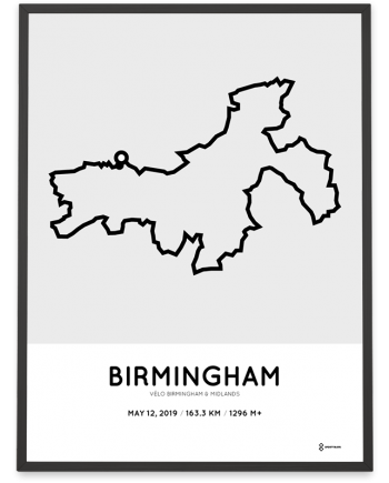 2019 Velo Birmingham and Midlands course poster