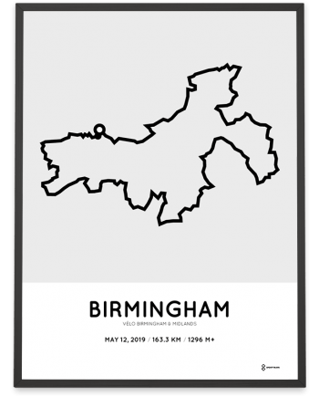 2019 Velo Birmingham and Midlands course poster