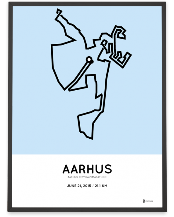 2015 Aarhus halvmarathon ruten poster