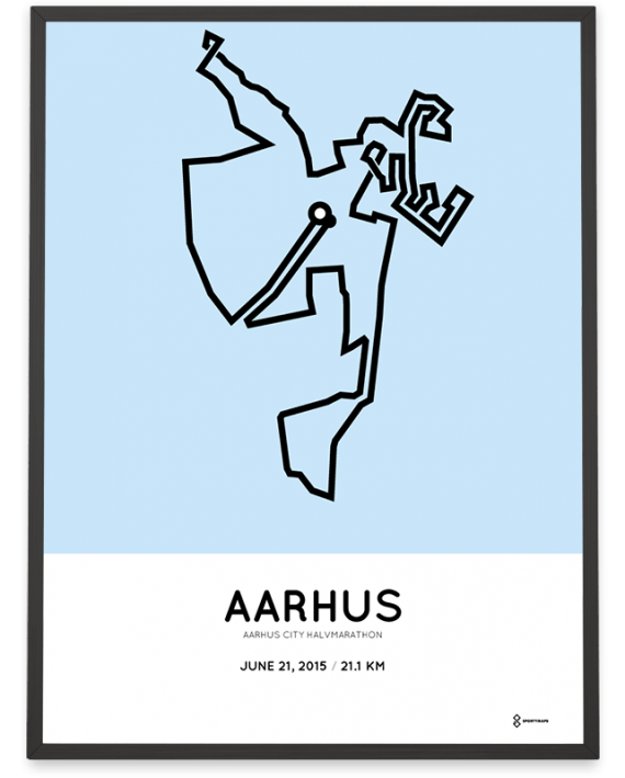 2015 Aarhus halvmarathon ruten poster