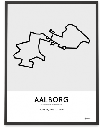 2018 Aalborg halvmarathon course poster