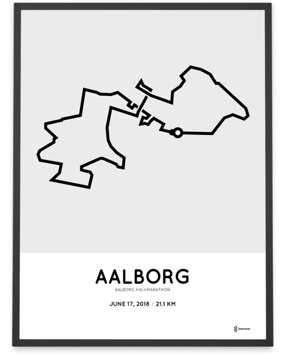 2018 Aalborg halvmarathon course poster