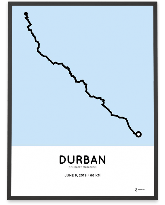 2019 Comrades marathon sportymaps routemap print