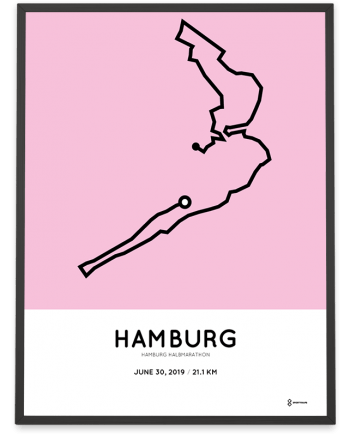 2019 Hamburg halbmarathon strecke poster