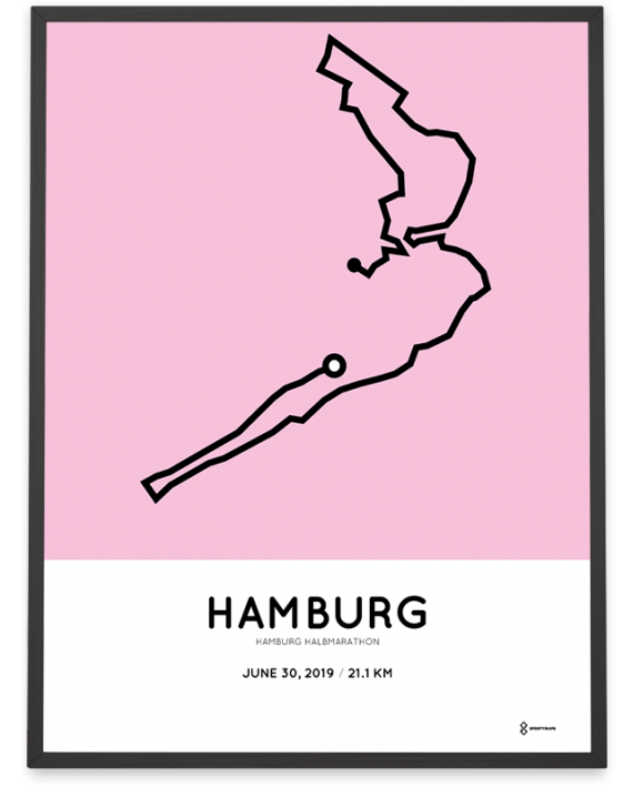 2019 Hamburg halbmarathon strecke poster