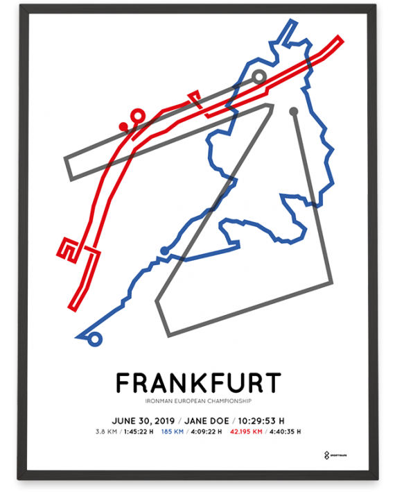 2019 Ironman European Championship Frankfurt routemap print