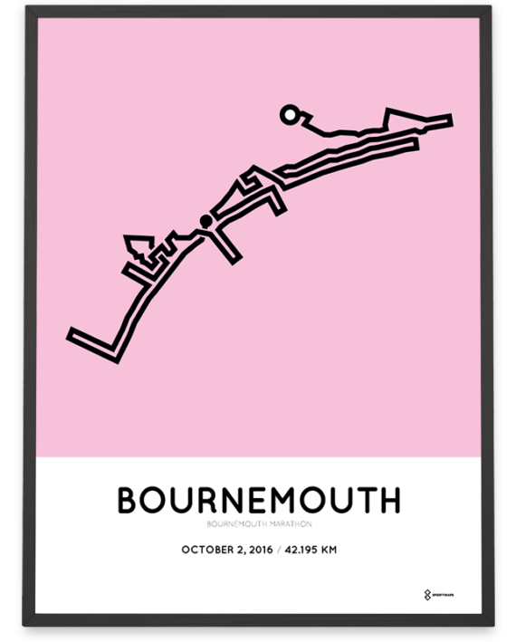 2016 Bournemouth marathon course poster