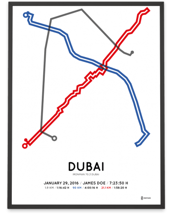 2016 Ironman 70.3 Dubai routemap print