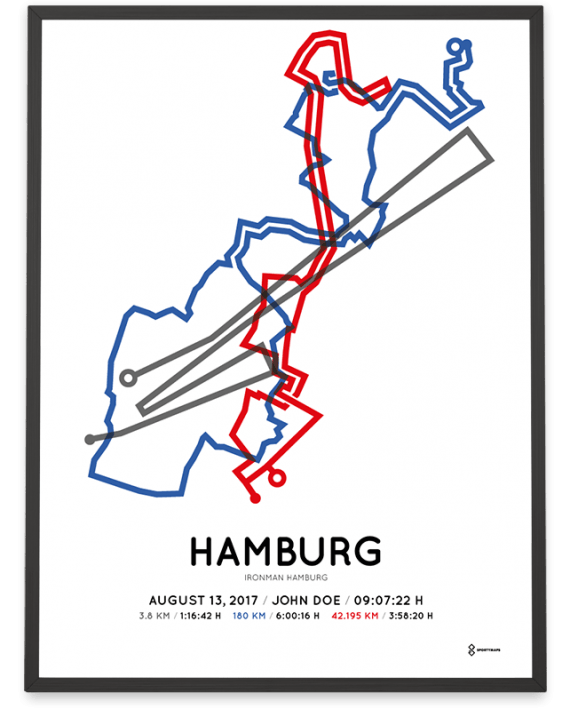 2017 Ironman Hamburg course poster color
