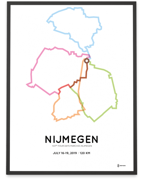 2019 4daagse nijmegen 120km route poster