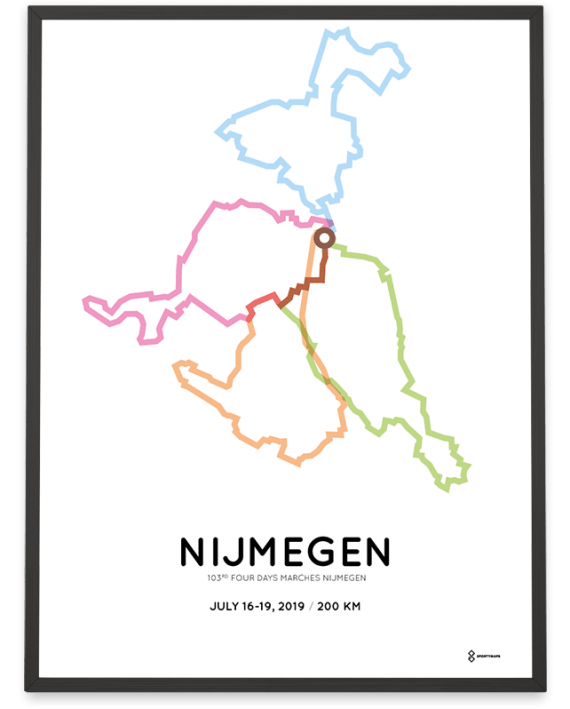 2019 Nijmeegse Vierdaagse 200km route poster