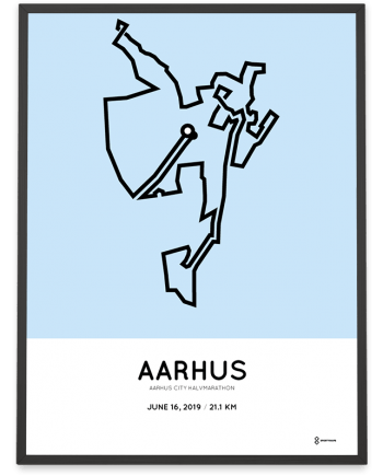 2019 Aarhus city half marathon rutenposter