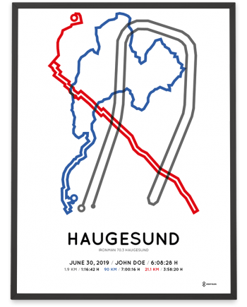 2019 Ironman 70.3 Haugesund course poster