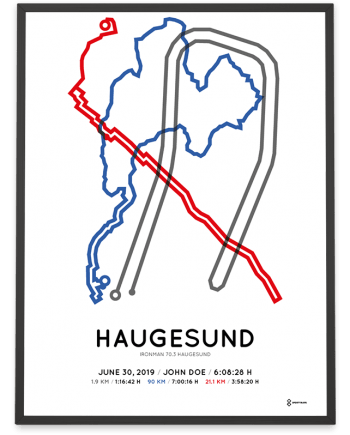 2019 Ironman 70.3 Haugesund course poster