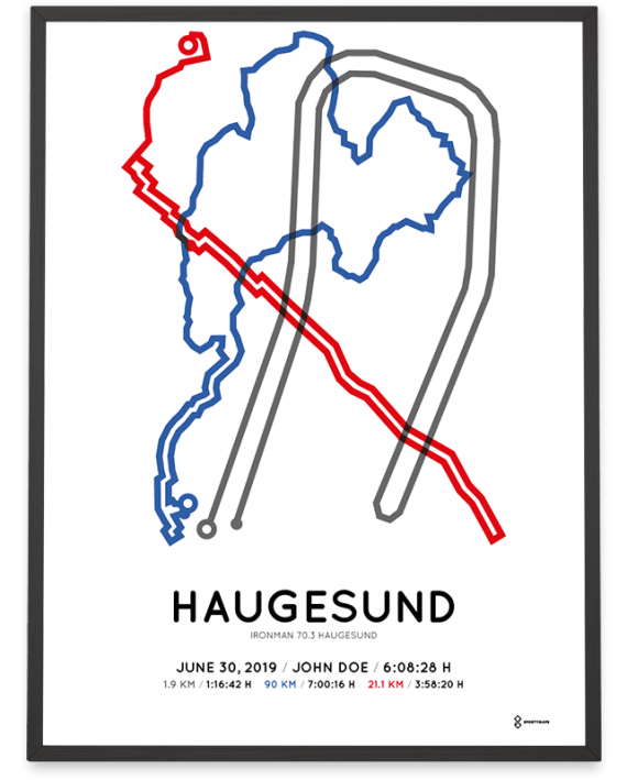 2019 Ironman 70.3 Haugesund course poster