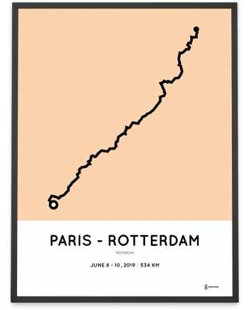 2019 Roparun paris rotterdam parcours poster