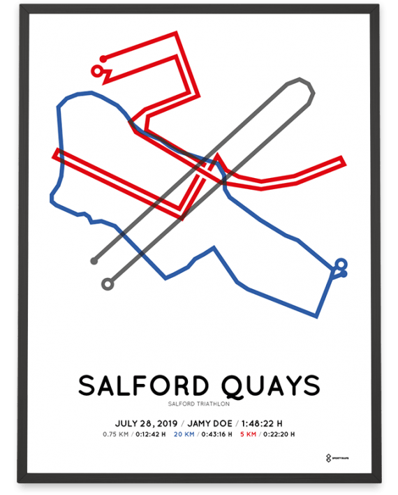 2019 Salford triathlon sprint routemap poster