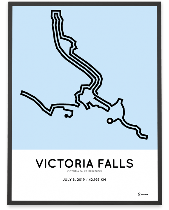 2019 Victoria Falls marathonermap print