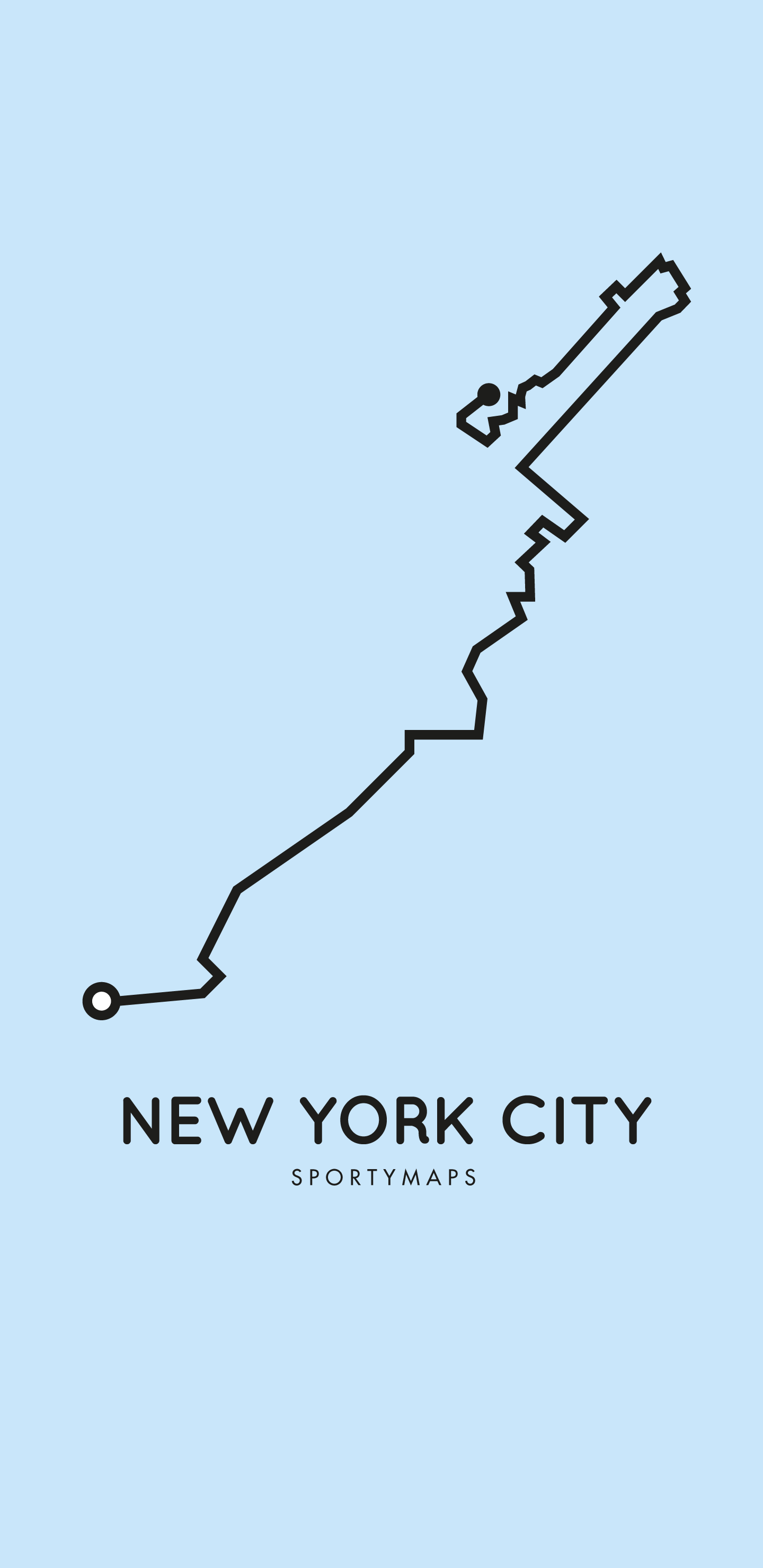 Sportymaps New York marathon-blue