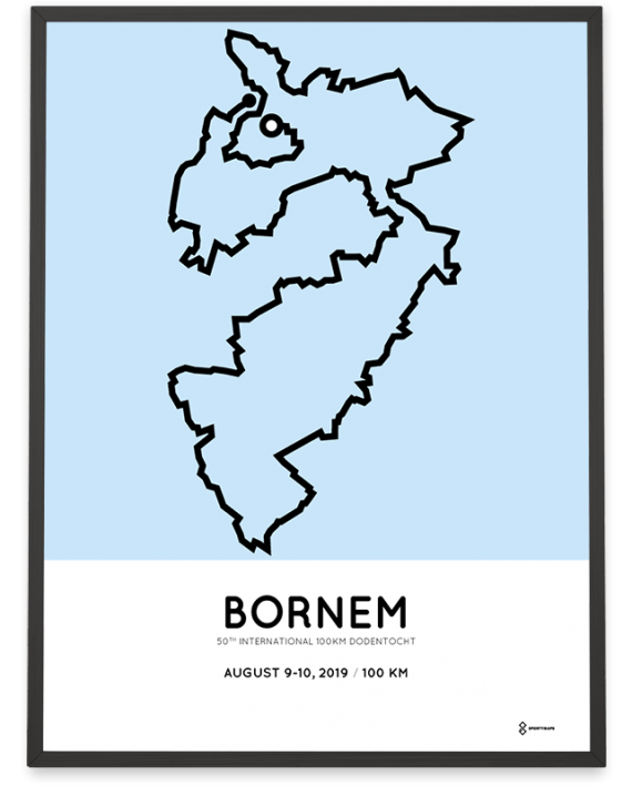 2019 100km Dodentocht Bornem parcours poster