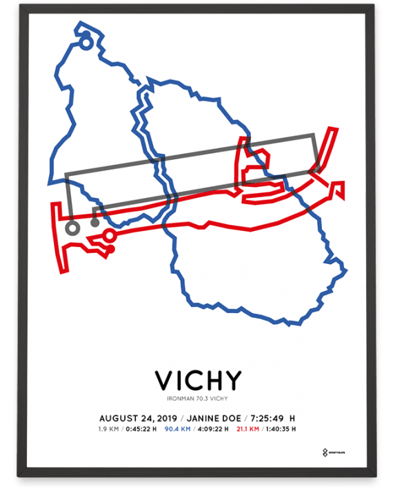 2019 Ironman 70.3 Vichy parcours poster