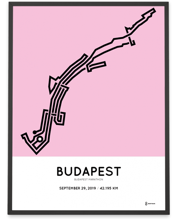 2019 Budapest marathon Sportymaps course poster