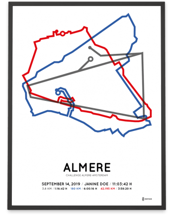 2019 Challenge Almere-Amsterdam Sportymaps route poster
