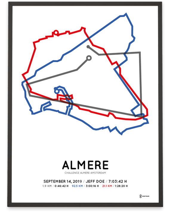 2019 Challenge-Almere-Amsterdam middle distance course poster