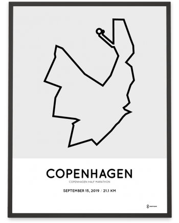 2019 Copenhagen half marathon course poster