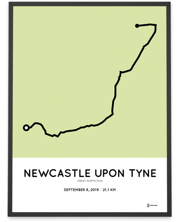 2019 Great North run coursemap poster