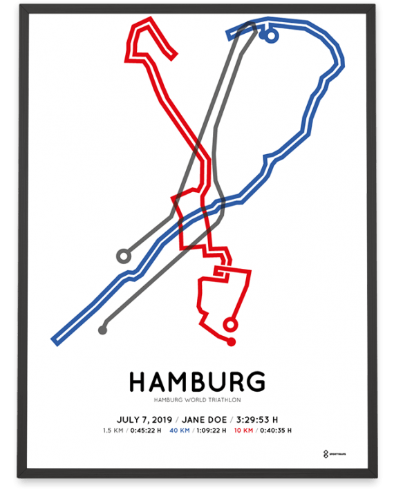 2019 Hamburg World Triathlon strecke print