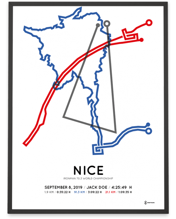 2019 Ironman 70.3 Nice World Championship course poster