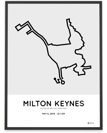 2019 Milton Keynes half marathon course poster