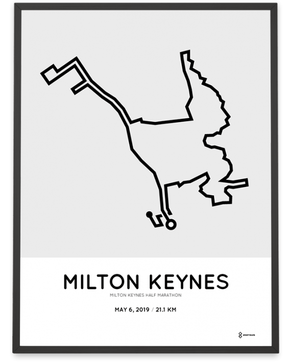 2019 Milton Keynes half marathon course poster