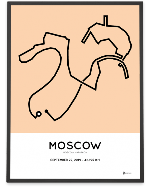 2019 Moscow marathon Sportymaps course poster