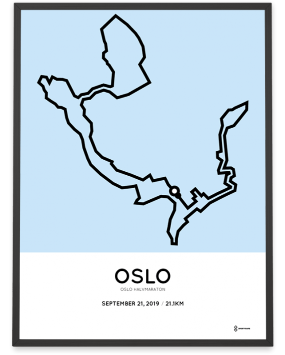 2019 Oslo halvmaraton course poster