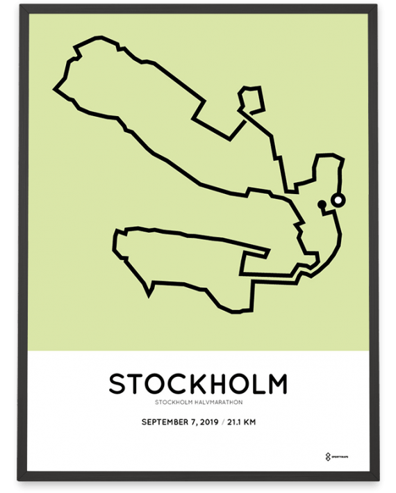 2019 Stockholm halvmarathon course poster
