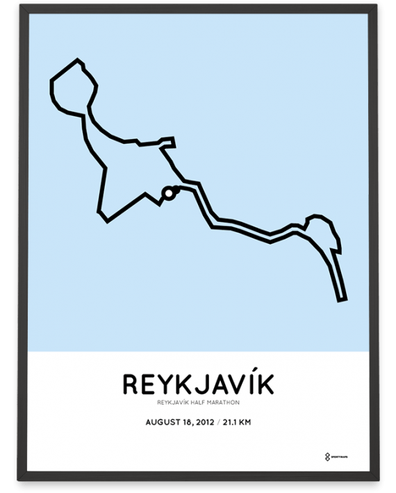 2012 Reykjavik half marathon course print