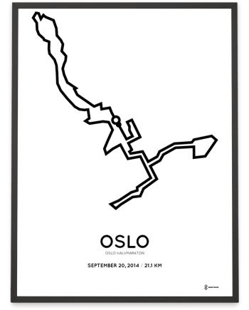 2014 Oslo half marathon course poster