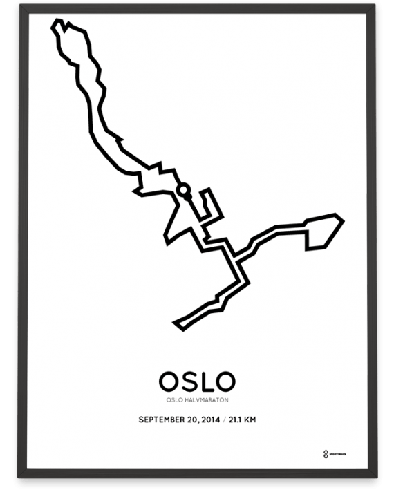 2014 Oslo half marathon course poster