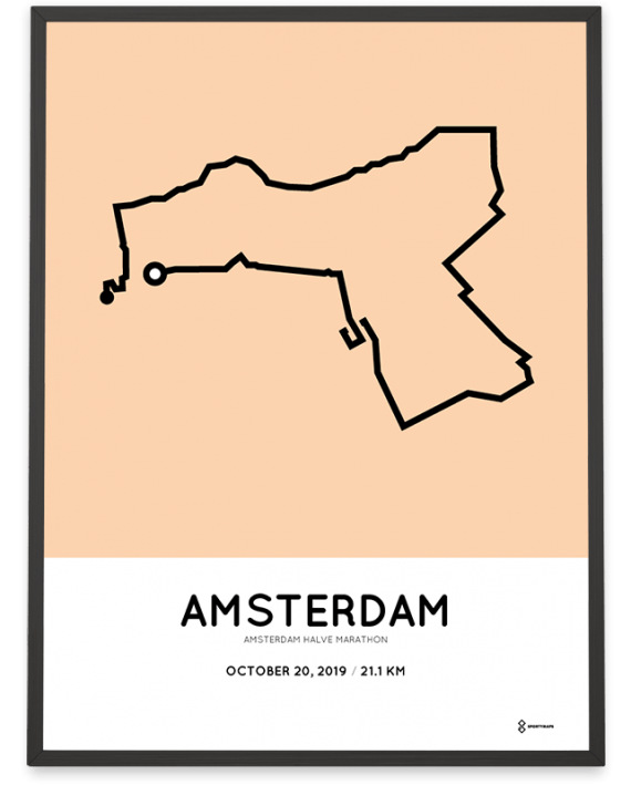 2019 Amsterdam half marathon routeposter