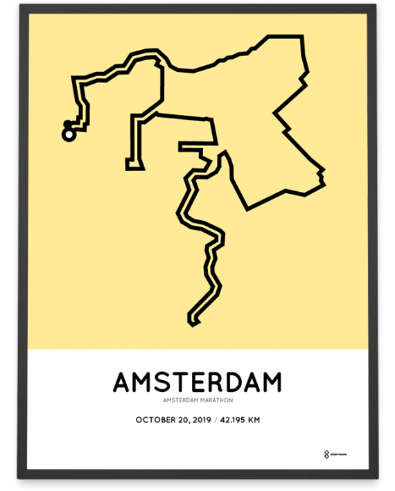 2019 Amsterdam marathon sportymaps print