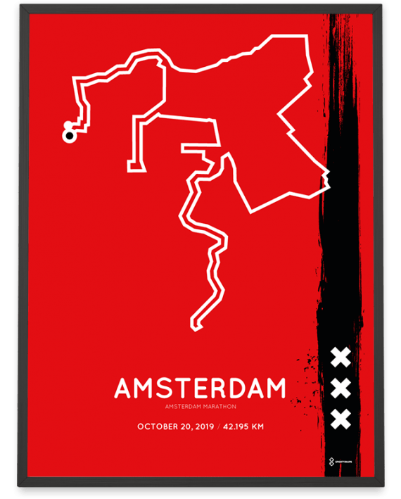 2019 Amsterdam marathon special edition route poster