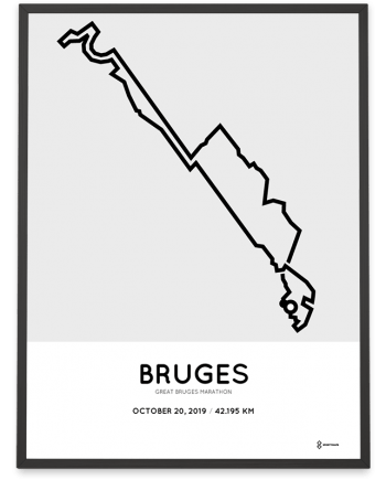 2019 Great Bruges marathon routemap print
